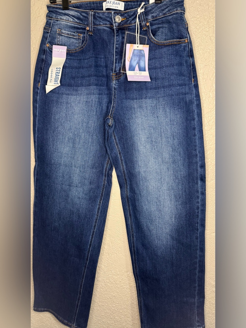 Wax Jean Women's Straight Leg Dark Blue Denim Jeans